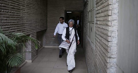 Former Additional Solicitor General Indira Jaising  at her residence in New Delhi. (Photo | Shekhar Yadav, EPS)