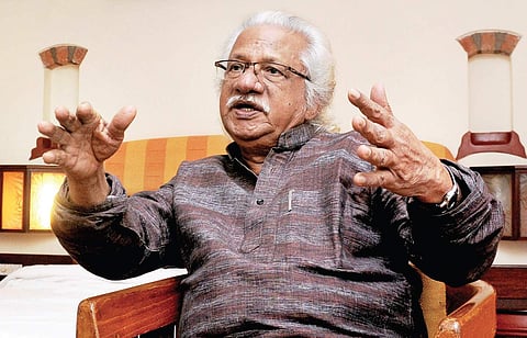 Filmmaker Adoor Gopalakrishnan interacting with  The New Indian Express in Kochi | A Sanesh