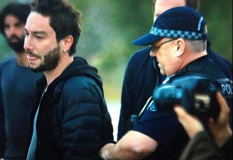 Hugo Clément being arrested in Australia. (Photo | Hugo Clément, Facebook)