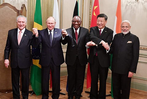 Informal BRICS Leaders' Meeting on the Margins of the G20 Summit. (Photo: Twitter / MEAIndia)