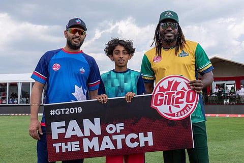 Yuvraj Singh and Chris Gayle. (Photo | Twitter)