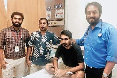 Mohammed Anwar along with Dr Tinku at Amrita  Hospital in Kochi