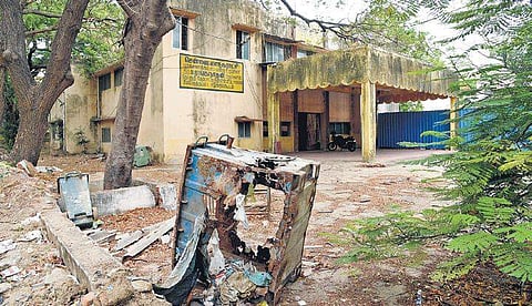 The community centre at Subbarayan Street, which has been closed to public for the last eight years due to storage of ballot units | R Satish Babu