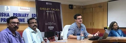 Lewis Dartnell delivering  GREAT Talks series organised by the British Council in Bhuvaneshwar (Photo |Twitter)