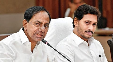 Telangana Chief Minister K Chandrasekhar Rao with his AP counterpart YS Jagan Mohan Reddy   (Photo | EPS)