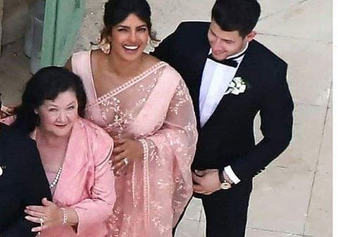All smiles: Priyanka Chopra and Nick Jonas at Sophie Turner and Joe Jonas' wedding in Paris. ( Photo | Fan account, Instagram)