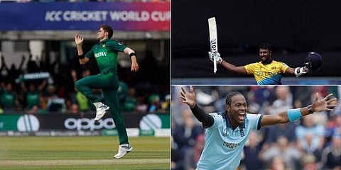 Shaheen Afridi, Avishka Fernando and Jofra Archer. (Photo | AP)