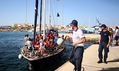 The Italian NGO Mediterranea Saving Humans' Alex migrant rescue ship carrying 46 migrants rescued off Libya coasts | AP