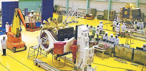 ISRO personnel work on Chandrayaan 2 at ISRO ISITE in Bengaluru. | (File | EPS)