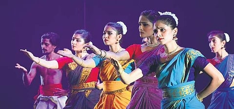 Students of Attakalari Centre for Movements perform at Chowdiah Memorial Hall in a piece choreographed by Minal Prabhu  Pandarinath B