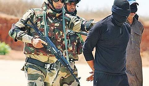 File image of  security forces taking a ‘hijacker’ into custody during a mock drill. (EPS image used for representational purpose only)