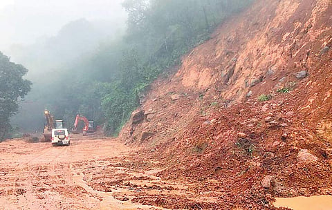 A landslide on Charmadi Ghat. | Express Photo Services