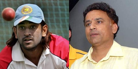Indian cricketer MS Dhoni (L) and former national selector VB Chandrasekhar (Photo | AFP and EPS)