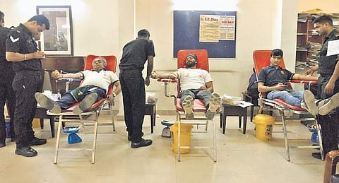A blood donation drive organised by Vivek Mehra’s NGO I Am Still Human