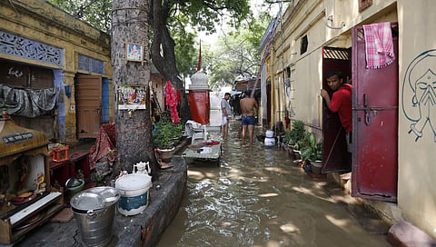 People living in the floodplain of the Yamuna river have been moved to over 2,000 tents set up by various Delhi government agencies.  (Photo | Arun Kumar, EPS)