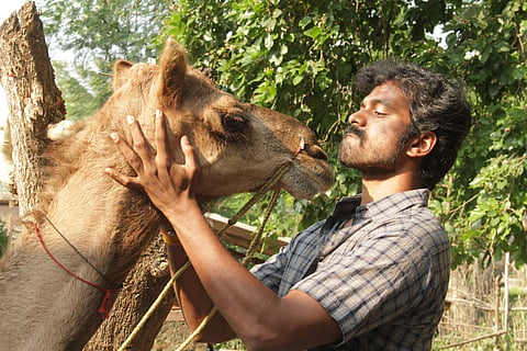 Director Jagadeesan Subbu with a camel.