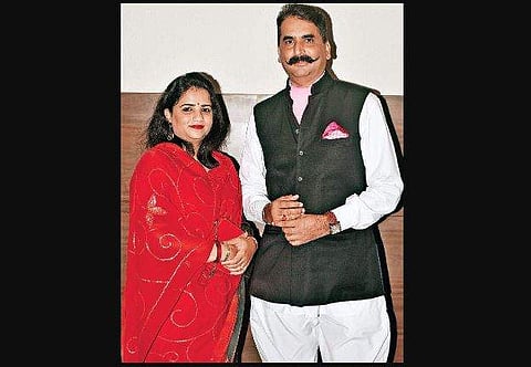 Kunwar Hemendra Singh of Bhainsrorgarh with wife Kunwarani Vrinda Kumari (Photo | EPS, Vinay Madapu)