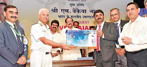 Vice President Venkaiah Naidu officailly hands over ‘Sahayak-NG System’ to the Indian Navy during NSTL Golden Jubilee celebrations  |  express