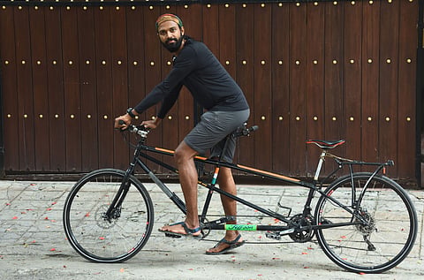 Chennai cyclist Naresh Kumar. (Photo | Ashwin Prasath, EPS)