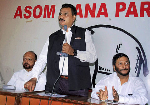 Chandra Mohan Patowary (standing) (Photo | PTI)
