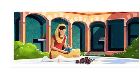 Google doodle honours Punjabi poet Amrita Pritam.