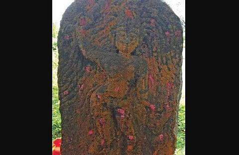 Statue of Potharaja, said to be knight of mythological Draupadi 