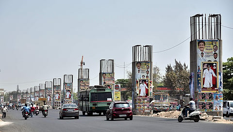 The piers built for the elevated corridor from Maduravoyal to Chennai Port before the work was halted due to objections of the Tamil Nadu government.