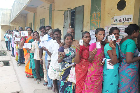 Barring a few incidents of technical glitches, polling for Vellore LS seat got underway smoothly. (Photo | Dinesh S, EPS)