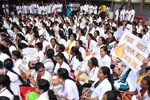 Representative image of MBBS students protesting against NMC bill