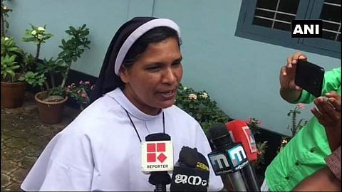 Sister Lucy was banned from church activities for demanding arrest of Bisshop Franco in nun rape case. (Photo | ANI/Twitter)