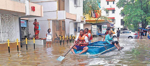 Waterlogged streets following heavy rain Maharashtra (Photo | PTI)