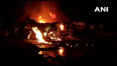 A Sukhoi fighter jet of Indian Air Force crashed near Tezpur in Assam on 8 August 2019. (Photo | ANI Twitter)