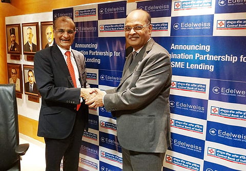 Central bank of India has ventured into Co-origination of MSME loans in a partnership with ECL Finance LTD, subsidiary of Edelweiss, which will help in increasing Bank's MSME Advances to customers (Photo | Twitter/ @centralbank_in)