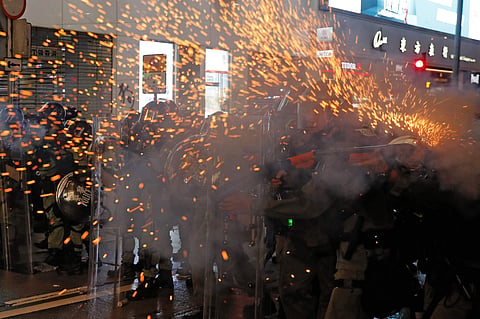 Train to Hong Kong airport suspended after violent protests. (Photo | AP)
