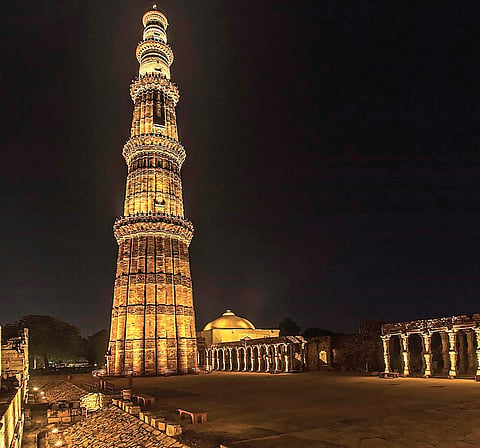 Qutub Minar drenched in 445 LED light points