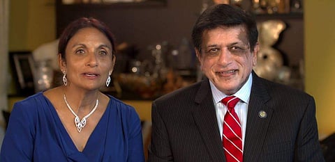 Cardiologist Kiran C. Patel and wife paediatrician Pallavi Patel. (Photo | Youtube screengrab)