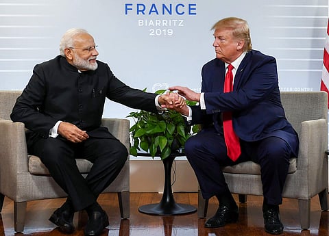 Prime Minister Narendra Modi with US President Donald Trump during a bilateral meeting in the sidelines of G-7 summit in Biarritz France Monday August 26 2019. | (File | PTI)