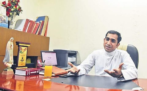 Father Mathew Kizhackechira’s phone hasn’t stopped buzzing since the video of him dancing went viral.| ( Photo | Parveen Negi )