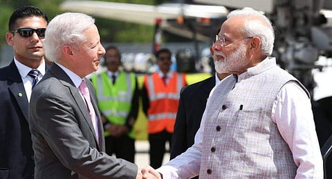PM Modi welcomed in Houston, USA on Saturday. | (Photo | Twitter)