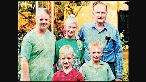 Australian missionary Graham Stuart Staines with his wife and sons. 