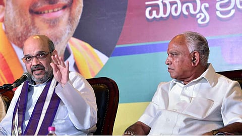 Home Minister Amit Shah with Karnataka CM Yediyurappa (File Photo| PTI)