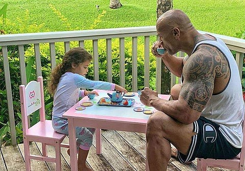 Hollywood actor Dwayne Johnson with his daughter Jasmine Lia. (Photo | Dwayne Johnson Instagram)