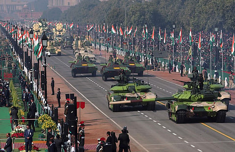 Indian army tanks and other military equipment roll past Rajpath, the ceremonial boulevard, during Republic Day parade in New Delhi, India, Saturday, Jan. 26, 2019.  | (File | AP)