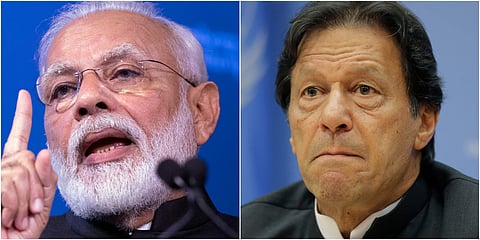 PM Modi (L) and Pakistani counterpart Imran Khan (R) (File Photo | AP)