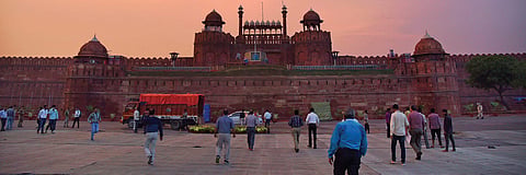 Sun set at Red Fort, Delhi. (Photo | Praveen Negi, EPS)