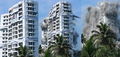 The Holy Faith H20 flats before and after the explosion (Photo | ENS)