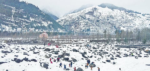 The Solang Valley in Manali is now teeming with visitors and tourists who arrived to enjoy snowfall in Himachal Pradesh | PTI