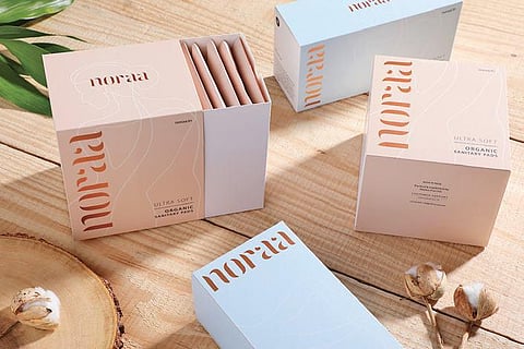 Noraa’s organic and biodegradable sanitary napkins.