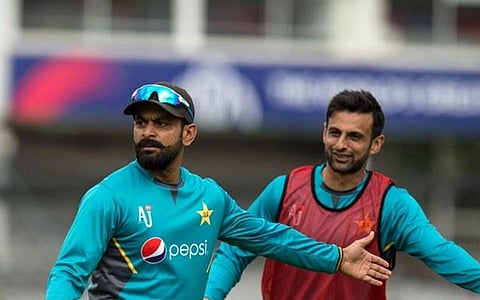 Pakistan all-rounders Mohammad Hafeez and Shoaib Malik (File Photo | AFP)