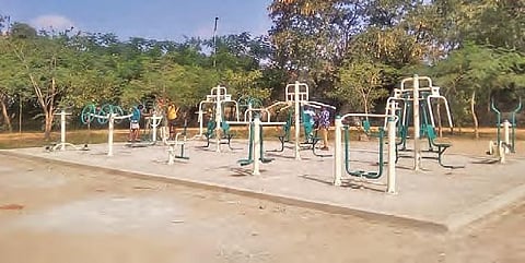 An open gym that was recently opened in Nizamabad